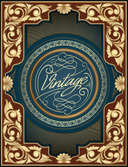 Golden ornate decorative vintage design