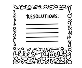 Resolutions template. Blank for goals. Vector illustration.