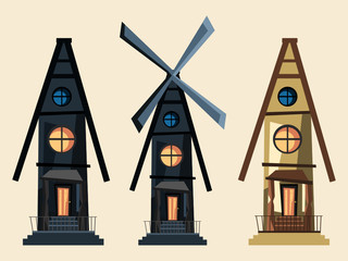 building set vector illustration 