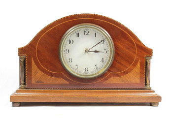 Antique Clock Alarm on White Background