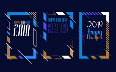 Fototapeta premium Modern trend in the graph. vector illustration. New Year 2019. Colorful dynamic hipster graphics