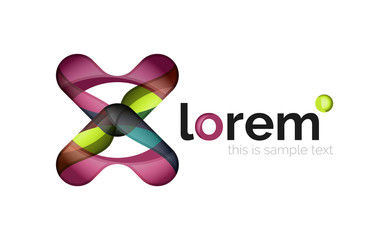 Geometric abstract business icon template, smooth shape