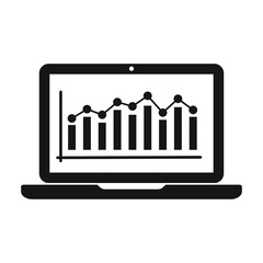 Laptop icon with graph on the screen