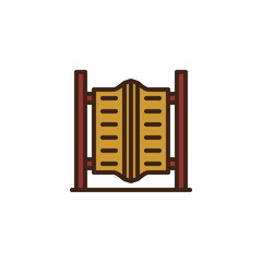 Saloon door filled outline icon, line vector sign, linear colorful pictogram isolated on white. Tavern door symbol, logo illustration. Pixel perfect vector graphics