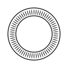 Geometric sun with rays, circle element made of radiating shapes. Abstract circle shape. vector illustration isolated on white background. suitable for logo, product branding etc.