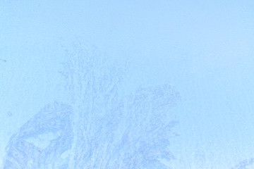 Frosty patterns on a frozen ice box in the early morning
