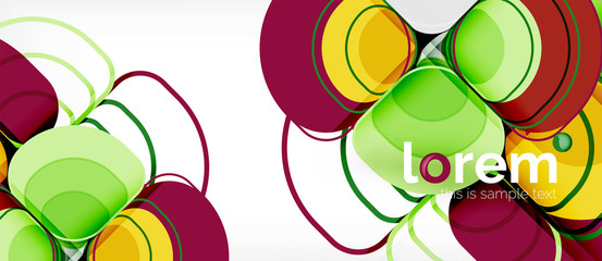 Round triangles geometric shapes composition