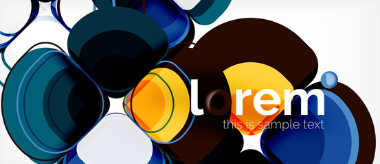 Abstract background - geometric multicolored round shapes composition. Trendy abstract layout template for business or technology presentation