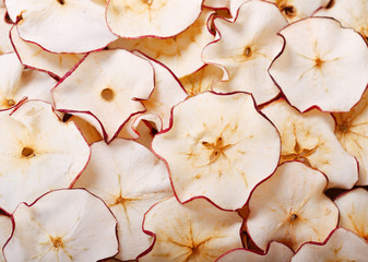 dried apples as background
