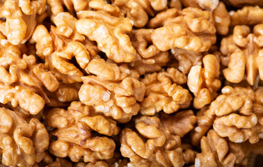 walnuts kernels, top view