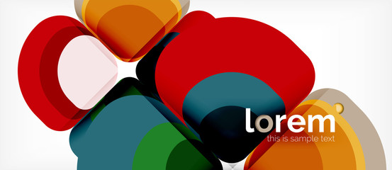 Abstract background - geometric multicolored round shapes composition. Trendy abstract layout template for business or technology presentation