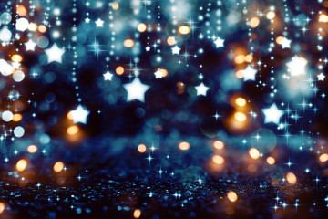 Beautiful shiny stars with abstract light background