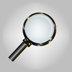 electronic magnifying glass for searching.realistic sign.