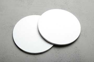 Glass coaster for restaurant. Empty space for text or logo.