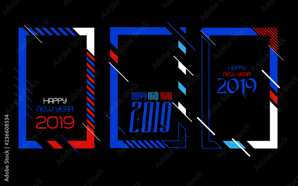 Fototapete vector vertical background frame for text modern art graphics for hipsters. happy new year 2019 desi