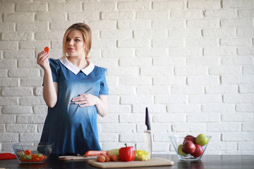 Pregnant young beautiful girl on the ninth month