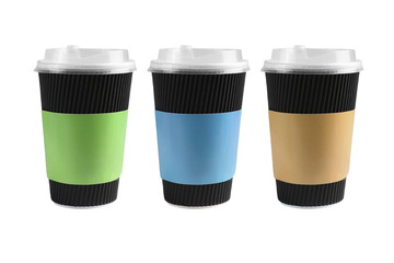 Three Black Paper Cups