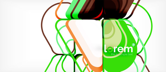 Colorful trendy geometric shapes background