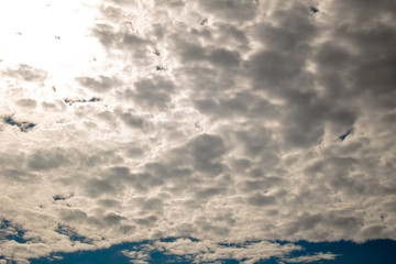 Detailed Clouds With Bright Sun