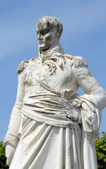 Buste de Valhubert né à Avranches, tombé glorieusement à Austerlitz en 1805, département de la Manche, France