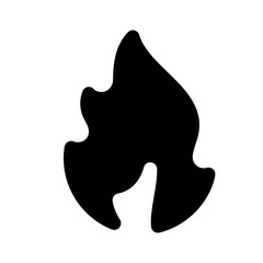 Fire flames new black icon, vector illustration