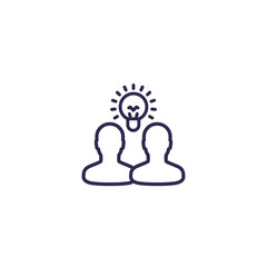 people with idea line icon
