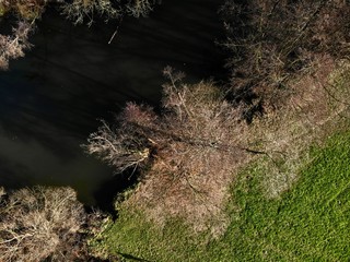 Luftbilder des Flusses Rednitz, Anfang Dezember, Nürnberg, Deutschland