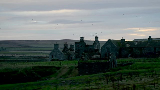 Farmers property on the green hills of Scotland