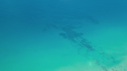 Fototapeta na wymiar Aerial drone top view of transparent sea ocean water surface