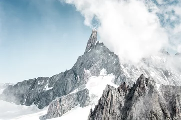 Papier peint photo autocollant rond Mont Blanc alps in winter