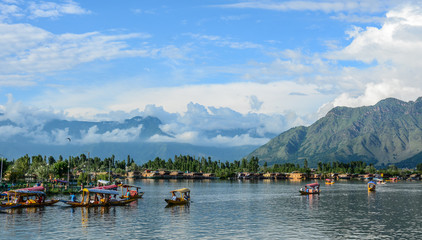 Landscape of Dal Lake in Srinagar, India