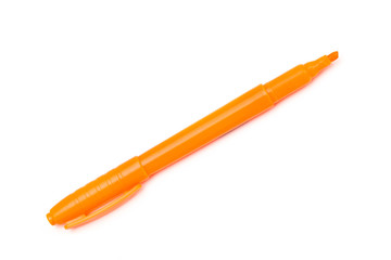 orange felt-tip pen isolated on white background