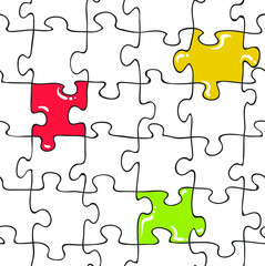 Puzzle vector wallpaper, jigsaw seamless pattern