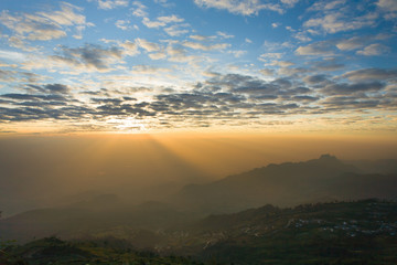 Sunrise in the morning at  Phu Tabberk , Phetchabun Province, Thailand. in the morning at  Phu Tabberk