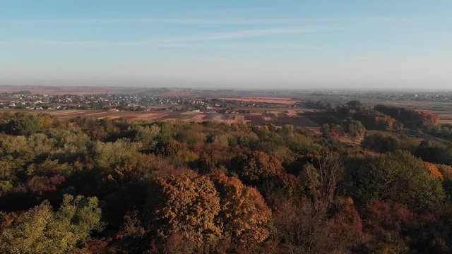 Flight Over the Old Fortress in the Forest