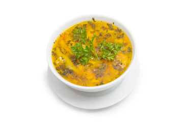 bowl of soup isolated