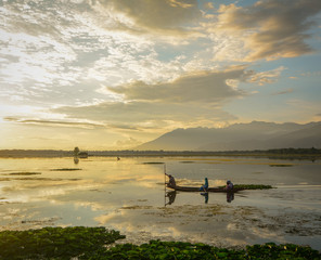 Landscape of Dal Lake in Srinagar, India