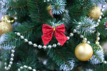 Christmas toys on the Christmas tree