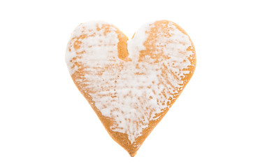 gingerbread heart cookie isolated