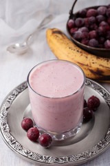 Smoothie of banana and frozen cgooseberry