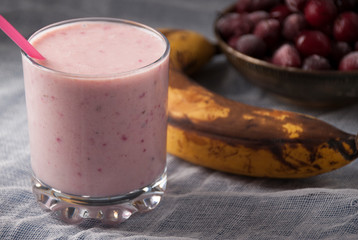 Smoothie of banana and frozen cgooseberry