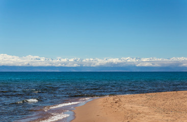 Beautiful landscape, Issyk-Kul lake, Bosteri, Kyrgyzstan