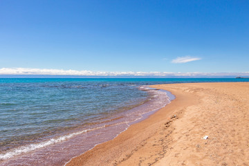 Beautiful landscape, Issyk-Kul lake, Bosteri, Kyrgyzstan