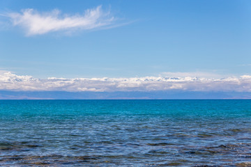 Beautiful landscape, Issyk-Kul lake, Bosteri, Kyrgyzstan