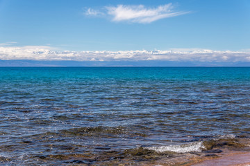 Beautiful landscape, Issyk-Kul lake, Bosteri, Kyrgyzstan