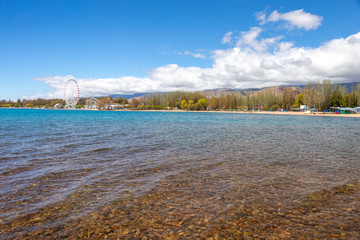 Beautiful landscape, Issyk-Kul lake, Bosteri, Kyrgyzstan