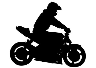 Old big bike and man white background