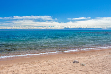 Beautiful landscape, Issyk-Kul lake, Bosteri, Kyrgyzstan