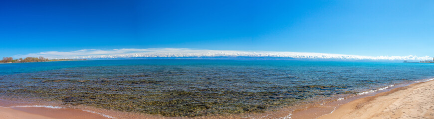 Beautiful landscape, Issyk-Kul lake, Bosteri, Kyrgyzstan