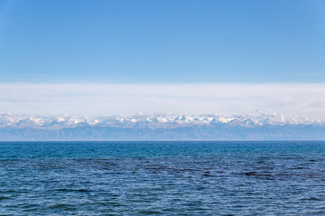Beautiful landscape, Issyk-Kul lake, Bosteri, Kyrgyzstan